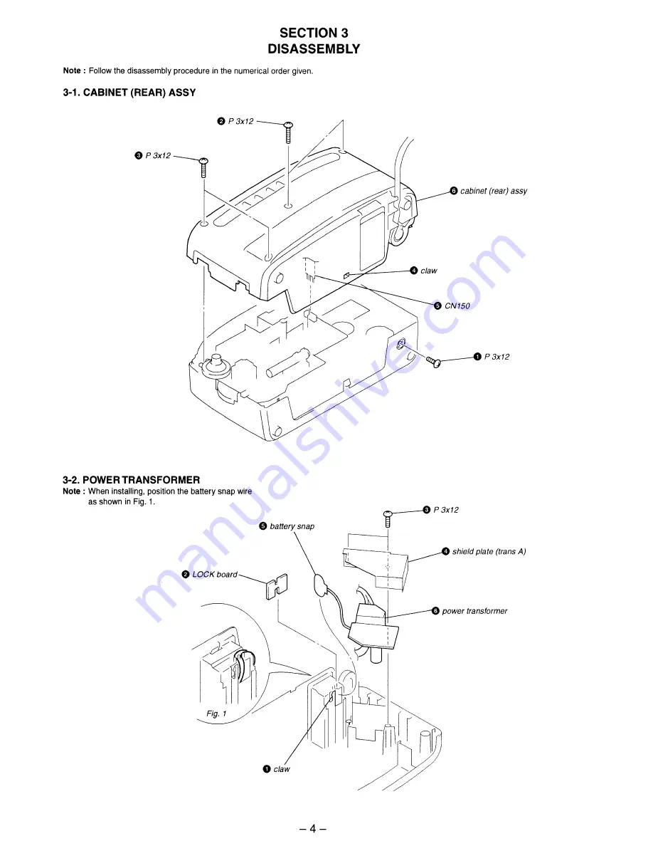 Sony Dream Machine ICF-C620 Service Manual Download Page 4