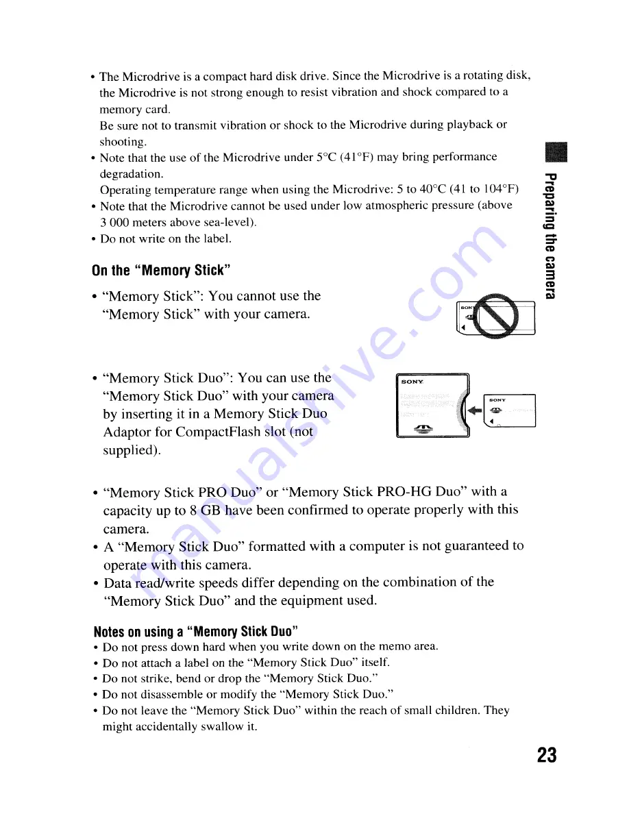 Sony DSLR-A300 - alpha; Digital Single Lens Reflex Camera Body Instruction Manual Download Page 23