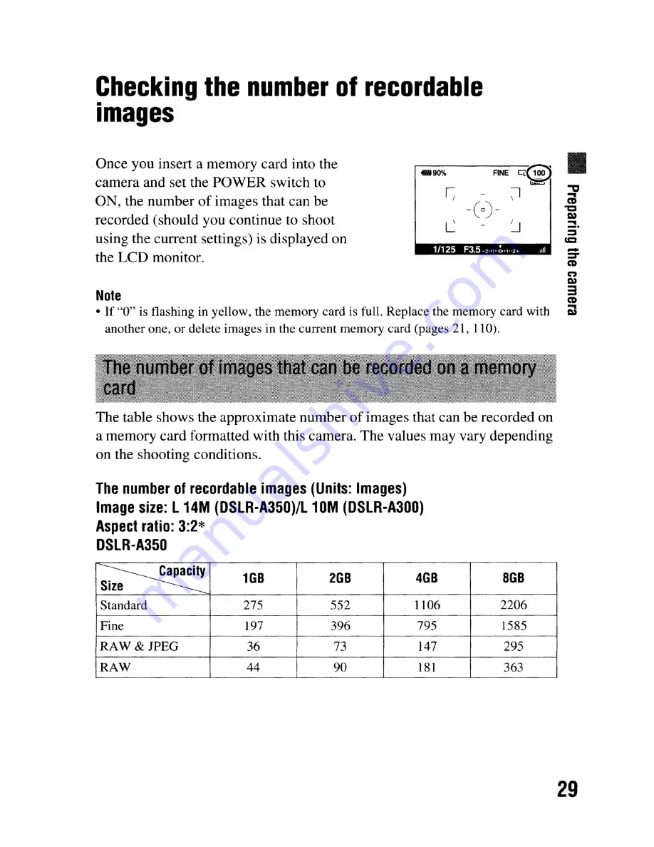 Sony DSLR-A300 - alpha; Digital Single Lens Reflex Camera Body Instruction Manual Download Page 29