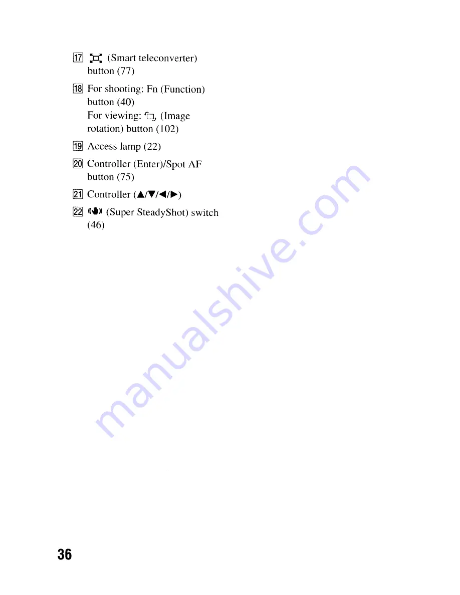 Sony DSLR-A300 - alpha; Digital Single Lens Reflex Camera Body Instruction Manual Download Page 36