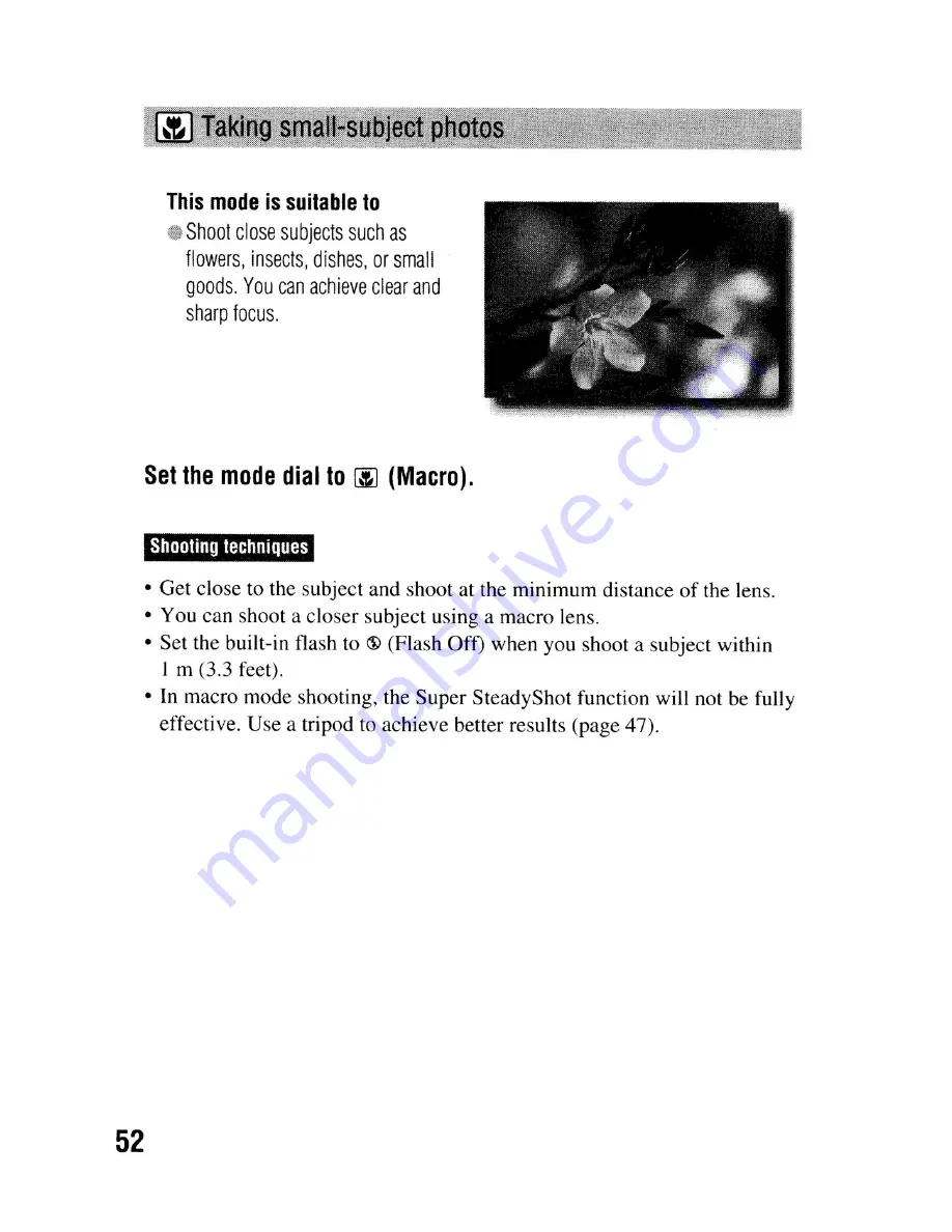 Sony DSLR-A300 - alpha; Digital Single Lens Reflex Camera Body Instruction Manual Download Page 52