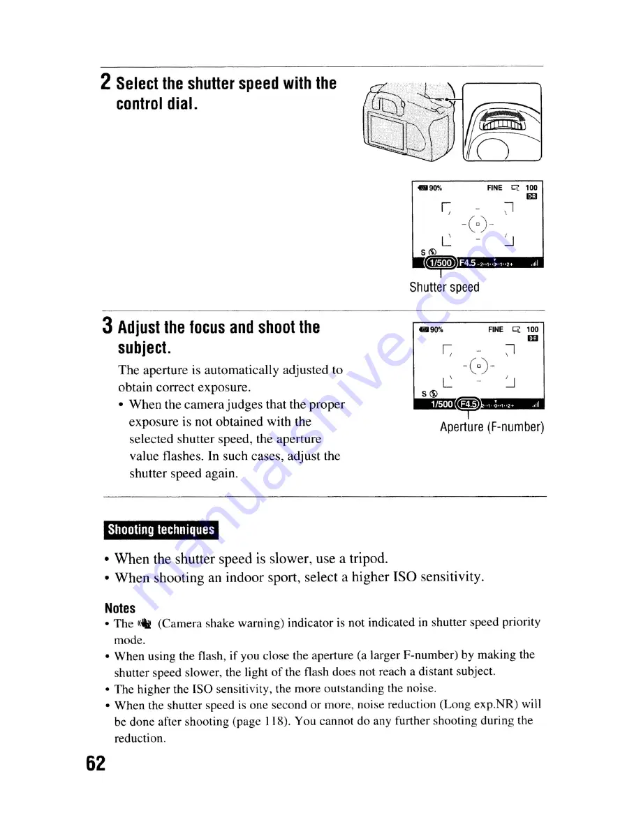 Sony DSLR-A300 - alpha; Digital Single Lens Reflex Camera Body Instruction Manual Download Page 62