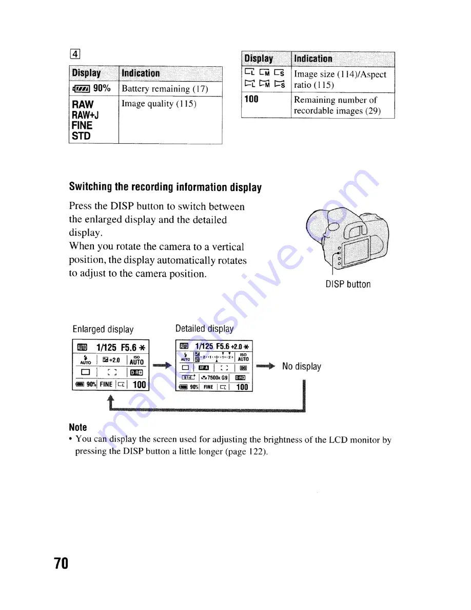 Sony DSLR-A300 - alpha; Digital Single Lens Reflex Camera Body Instruction Manual Download Page 70