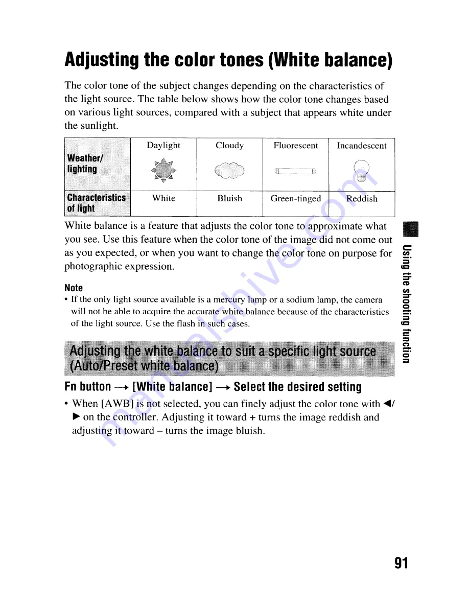 Sony DSLR-A300 - alpha; Digital Single Lens Reflex Camera Body Instruction Manual Download Page 91