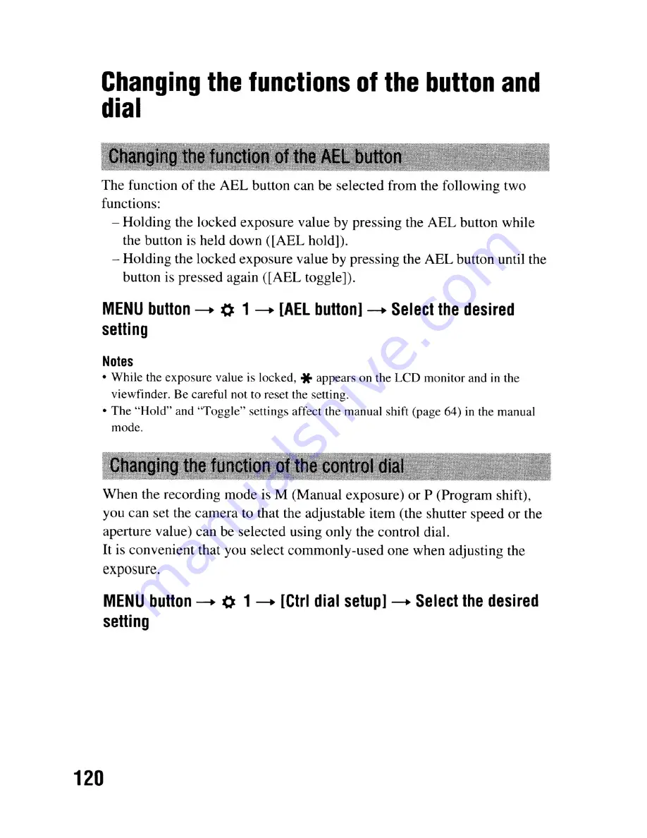 Sony DSLR-A300 - alpha; Digital Single Lens Reflex Camera Body Instruction Manual Download Page 120