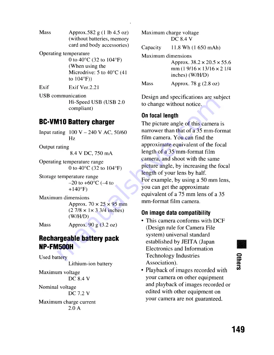 Sony DSLR-A300 - alpha; Digital Single Lens Reflex Camera Body Instruction Manual Download Page 149