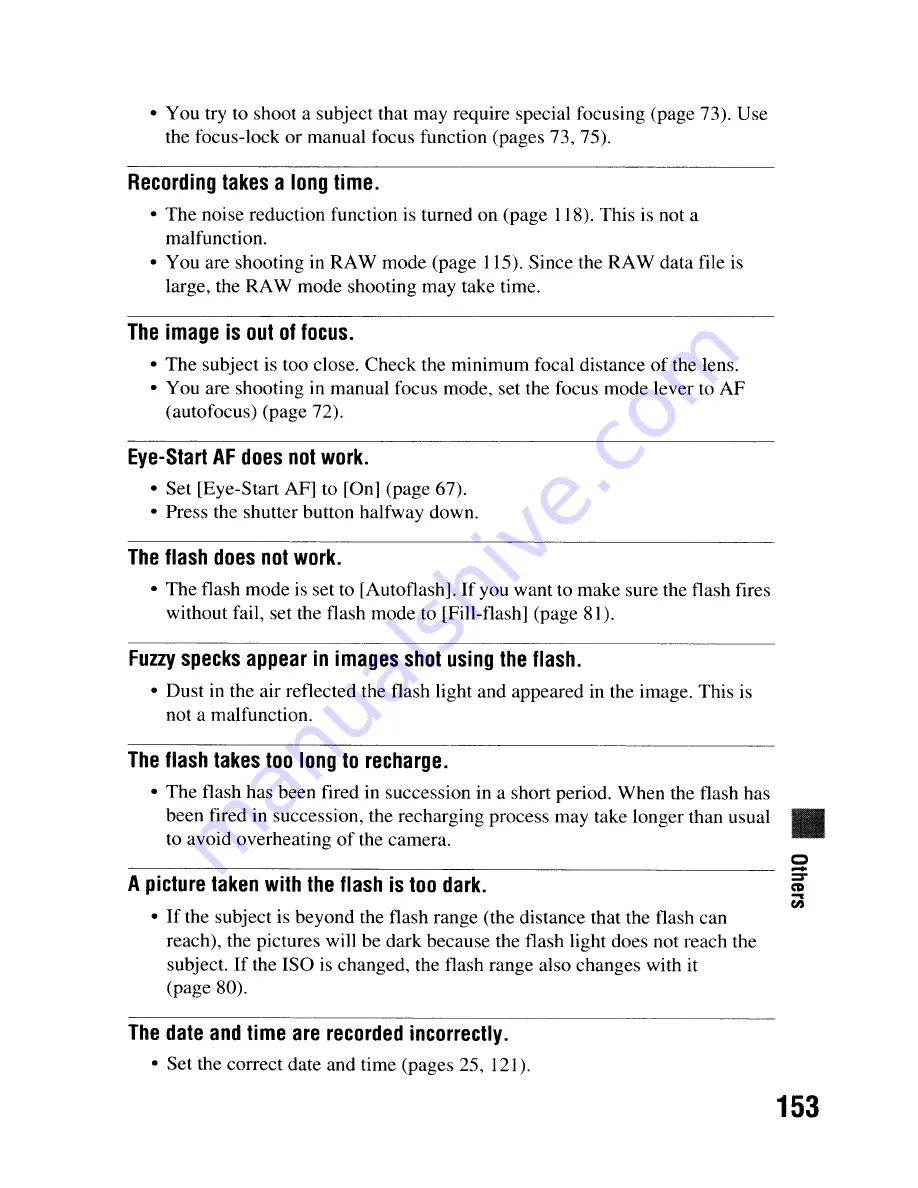 Sony DSLR-A300 - alpha; Digital Single Lens Reflex Camera Body Instruction Manual Download Page 153