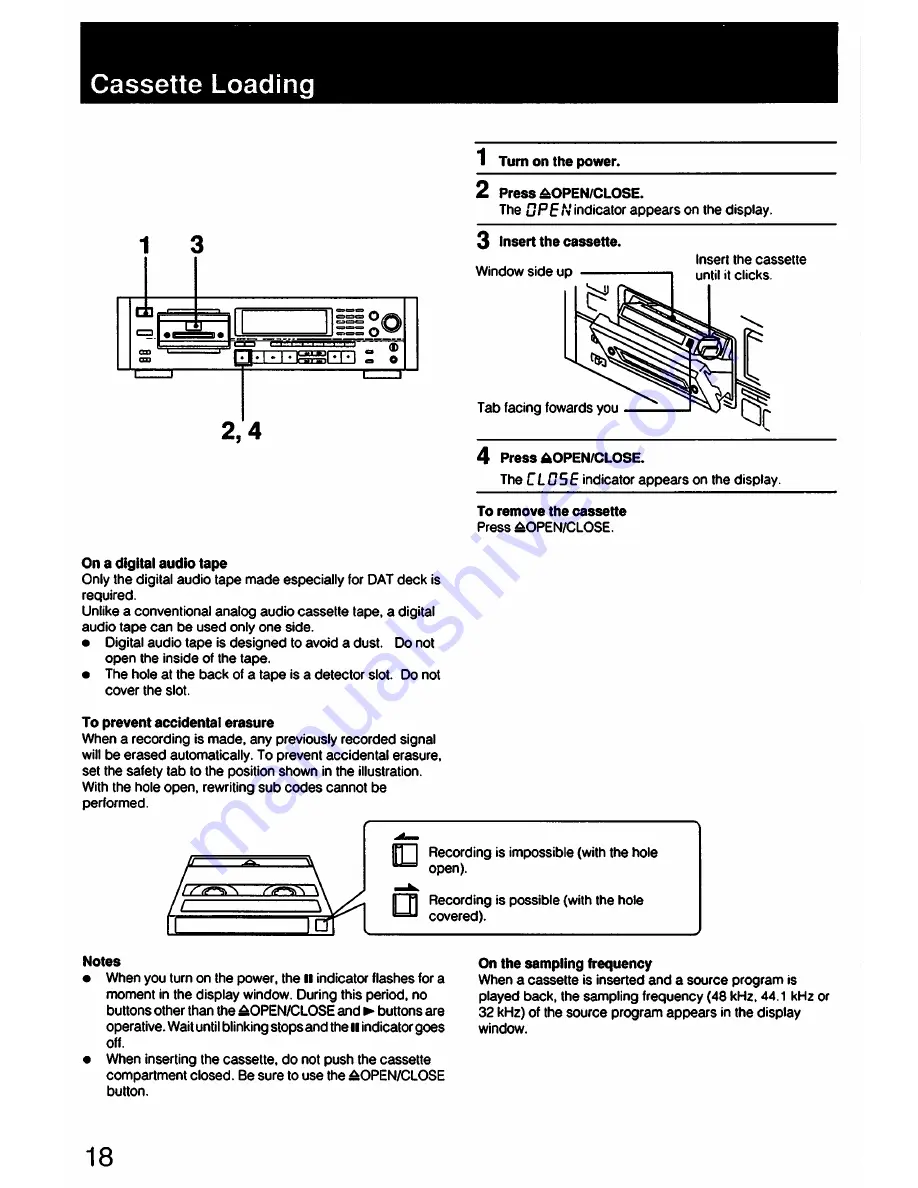 Sony DTC-57ES Operating Instructions Manual Download Page 18