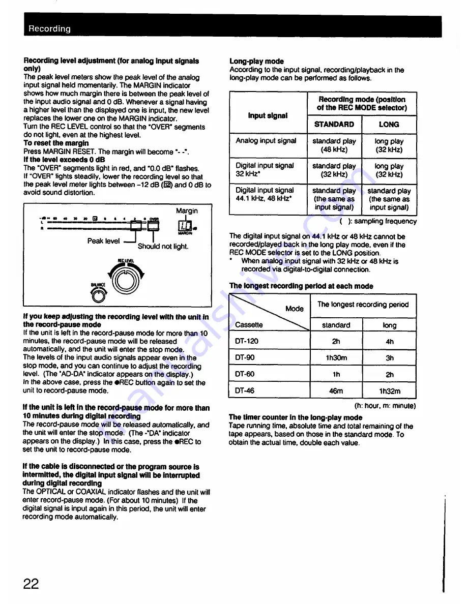 Sony DTC-57ES Operating Instructions Manual Download Page 22