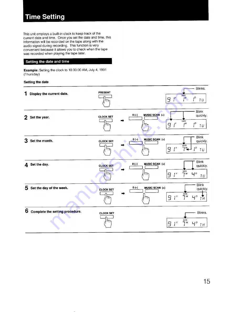 Sony DTC-87ES Operating Instructions Manual Download Page 15