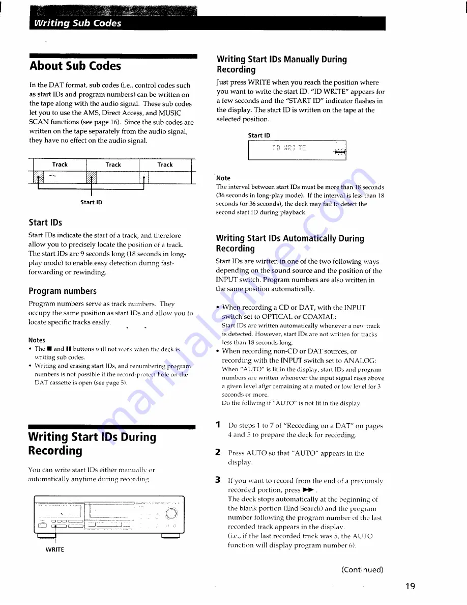 Sony DTC-ZA5ES Operating Instructions Manual Download Page 19