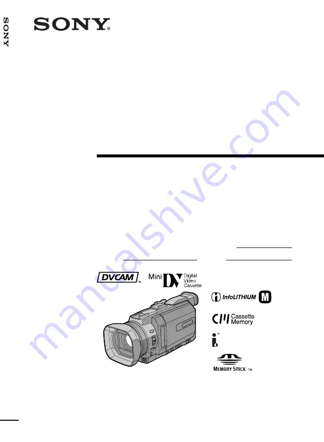 Sony DVCAM DSR-PDX10 Скачать руководство пользователя страница 1