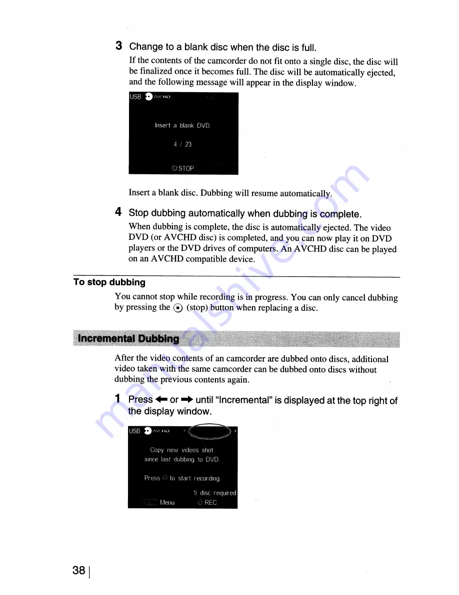 Sony DVDirect VRD-MC5 Operating Instructions Manual Download Page 38