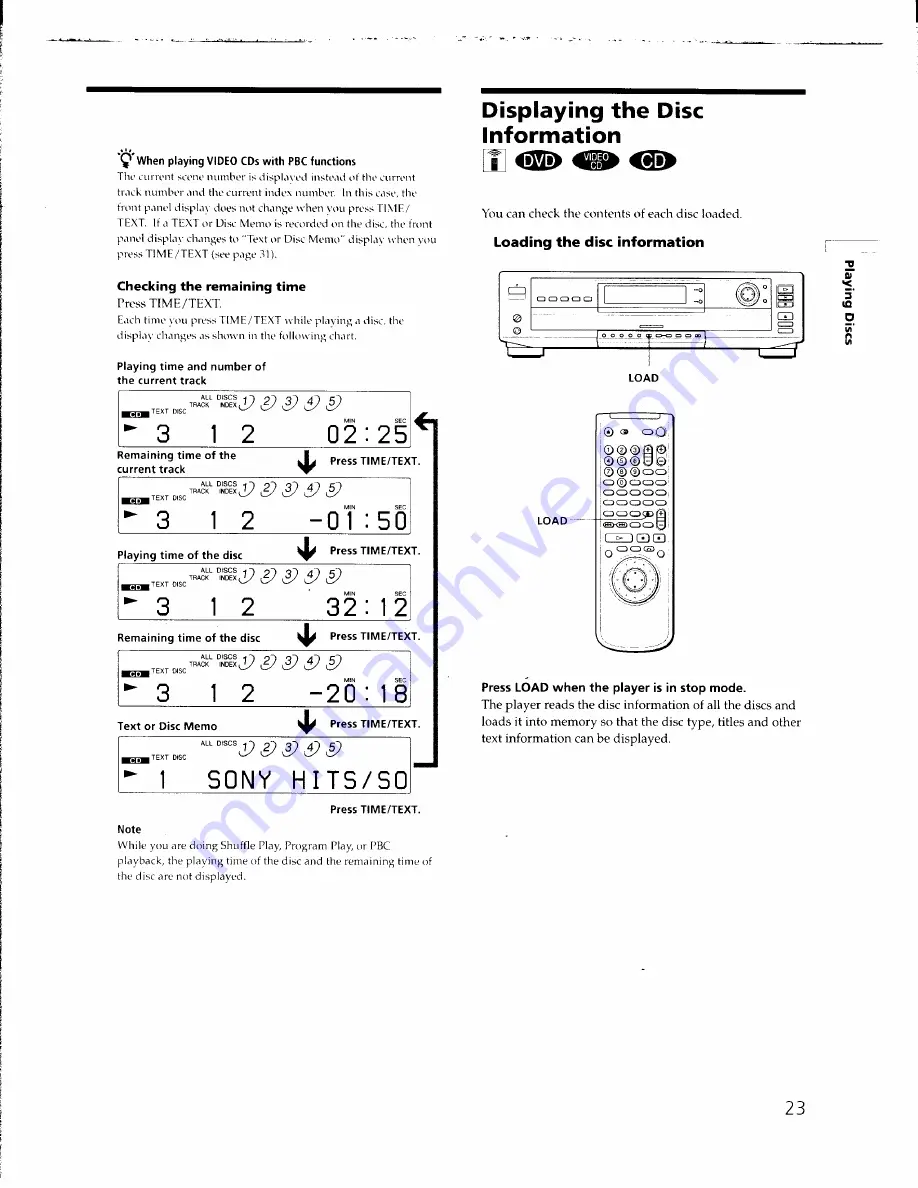 Sony DVP-C650D - Cd/dvd Player Operating Instructions Manual Download Page 23