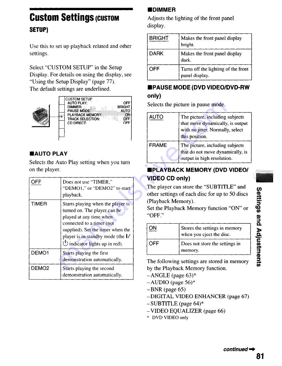 Sony DVP-NC650V Operating Instructions Manual Download Page 81