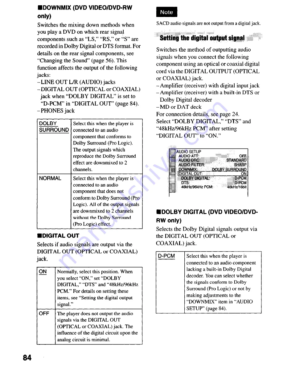 Sony DVP-NC650V Operating Instructions Manual Download Page 84