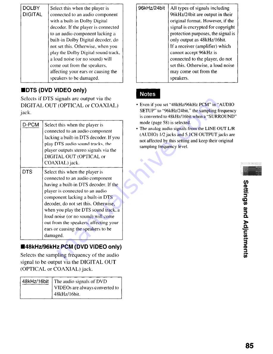 Sony DVP-NC650V Operating Instructions Manual Download Page 85