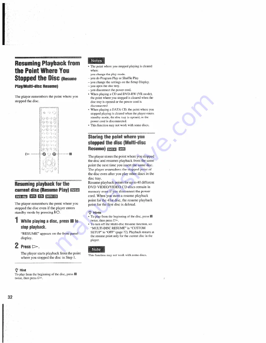 Sony DVP-NC655P Operating Instructions Manual Download Page 32