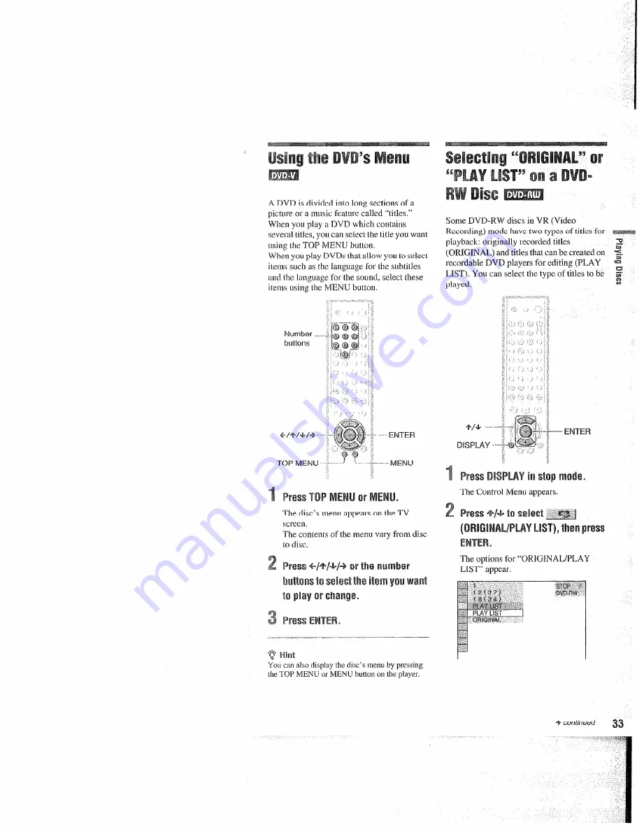 Sony DVP-NC655P Operating Instructions Manual Download Page 33