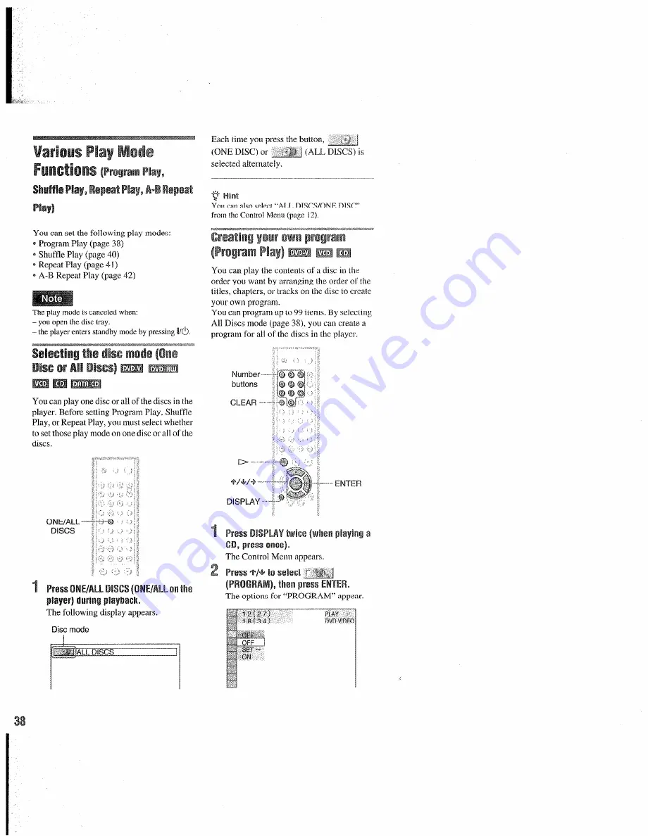 Sony DVP-NC655P Operating Instructions Manual Download Page 38