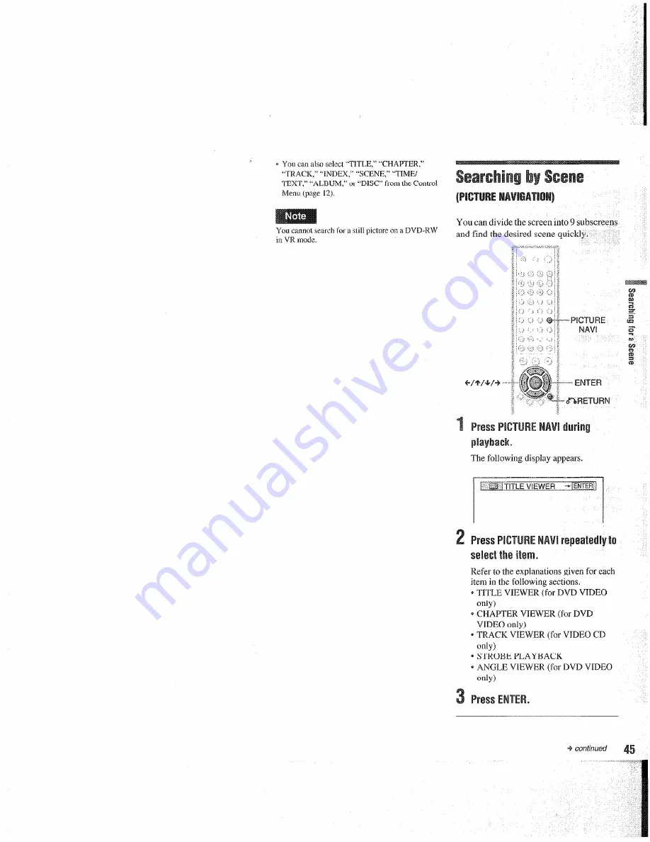 Sony DVP-NC655P Operating Instructions Manual Download Page 45