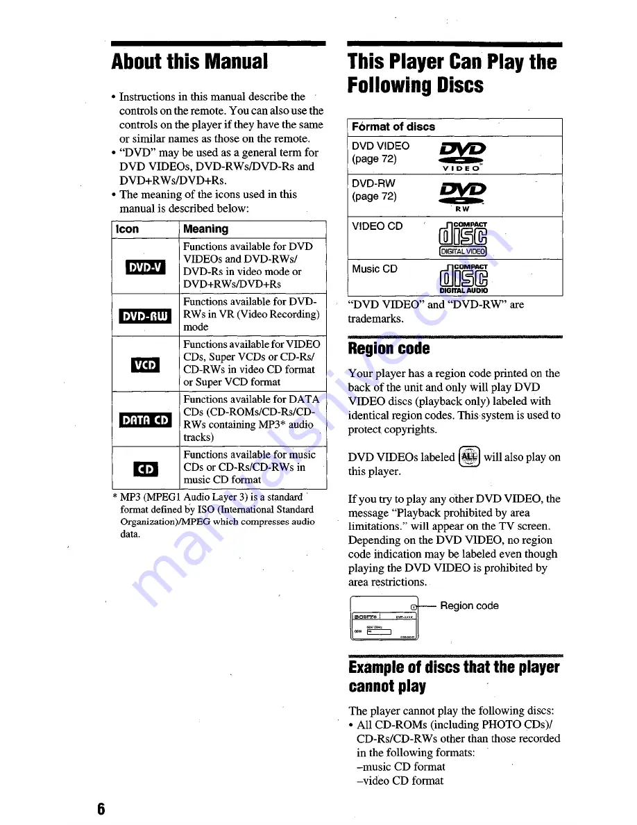 Sony DVP-NC665P Owner'S Manual Download Page 67