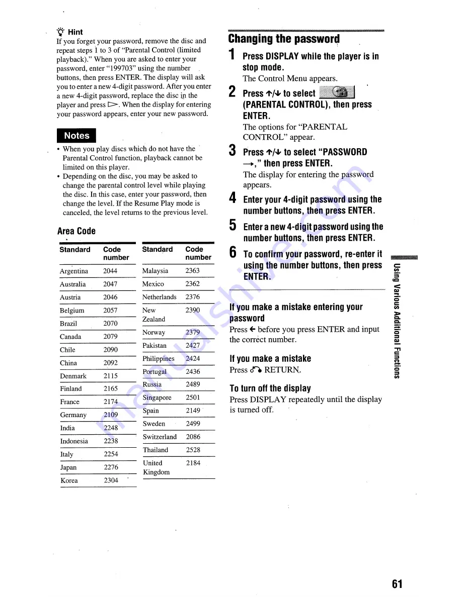 Sony DVP-NC665P Owner'S Manual Download Page 122