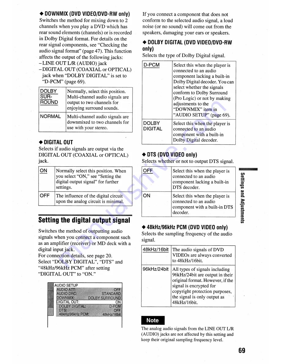 Sony DVP-NC675P  (DVP-NC675P CD/DVD Player) Operating Instructions Manual Download Page 69