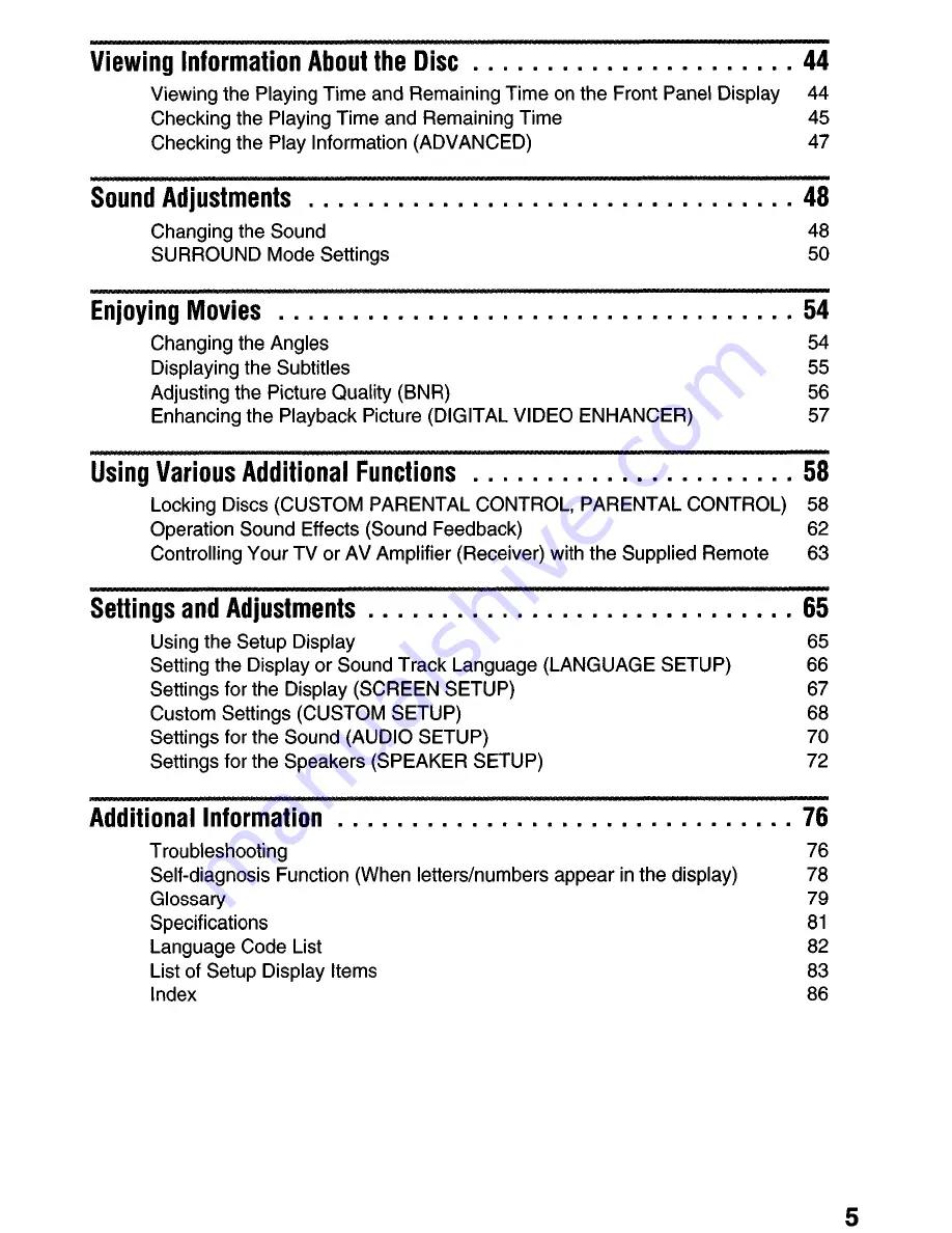 Sony DVP-NS4OOD Operating Instructions Manual Download Page 5