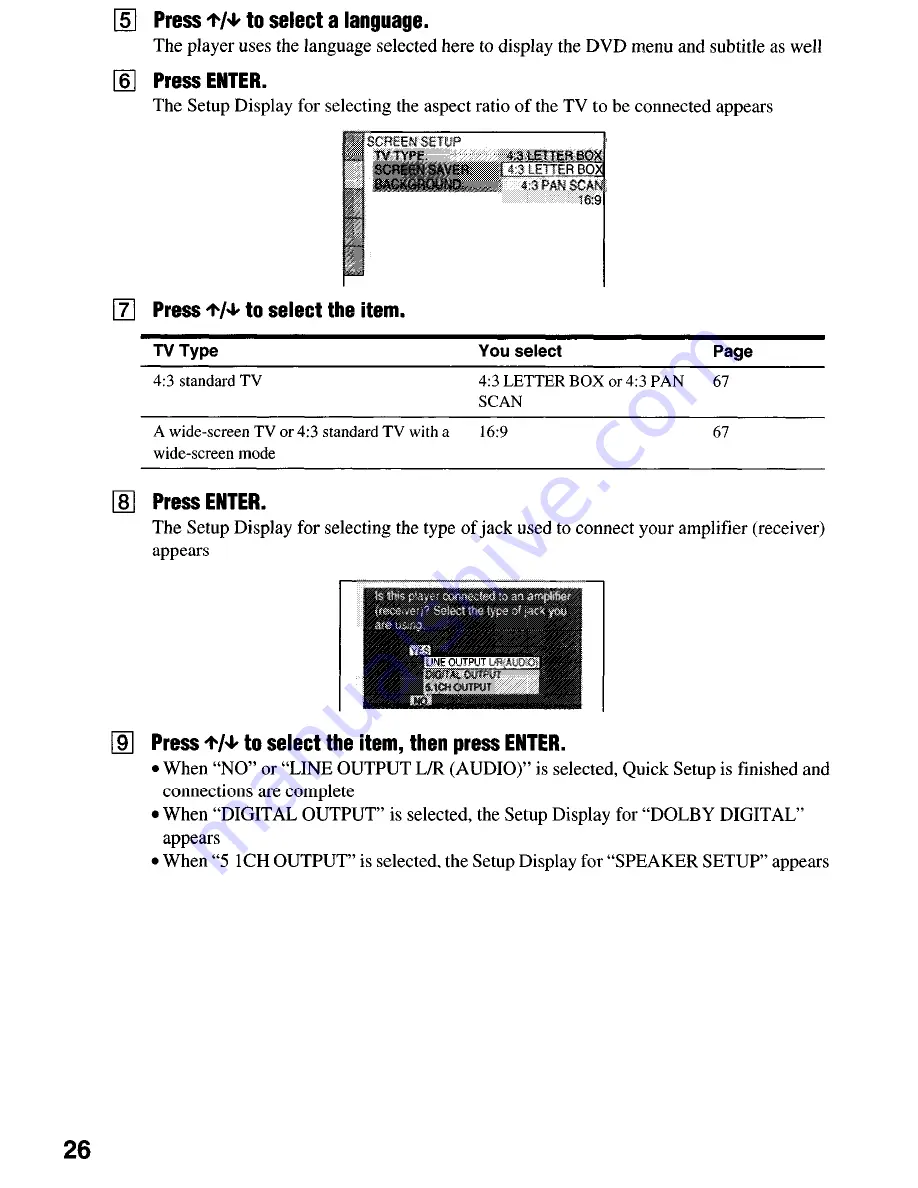 Sony DVP-NS4OOD Operating Instructions Manual Download Page 26