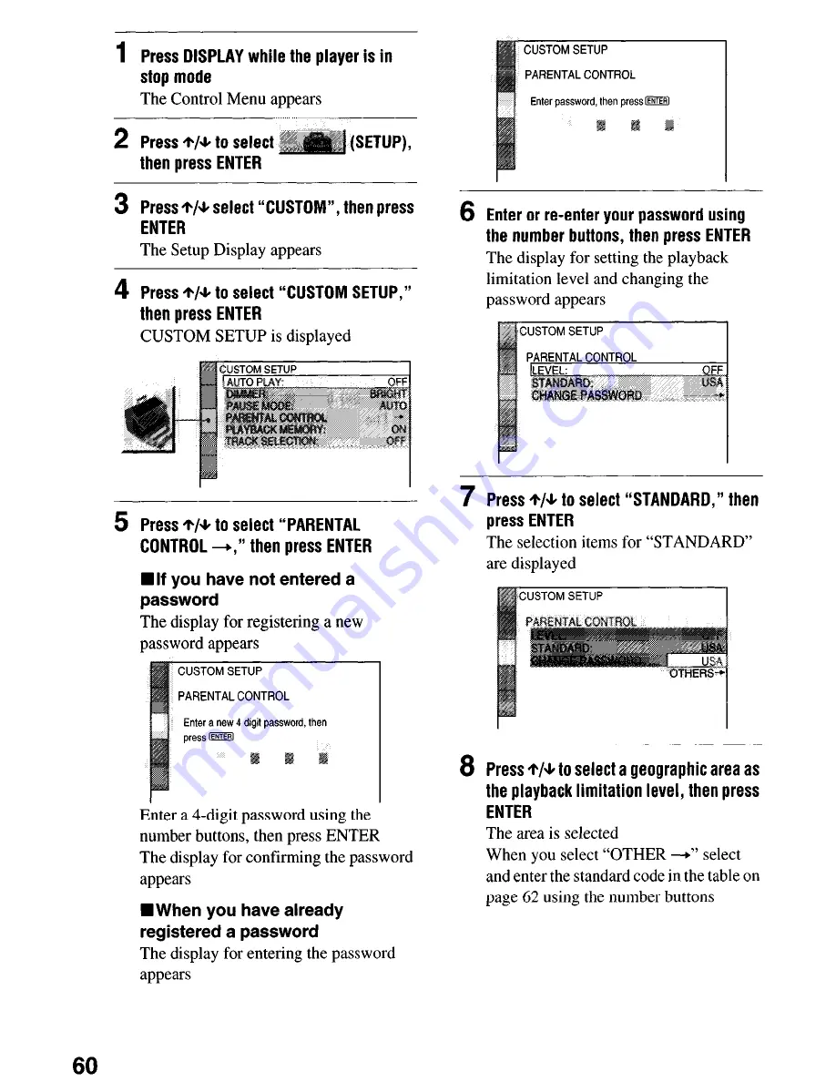 Sony DVP-NS4OOD Operating Instructions Manual Download Page 60