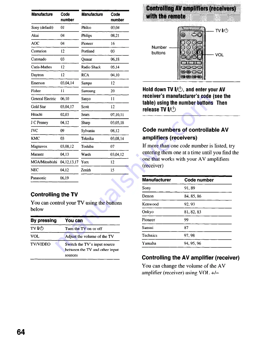 Sony DVP-NS4OOD Operating Instructions Manual Download Page 64