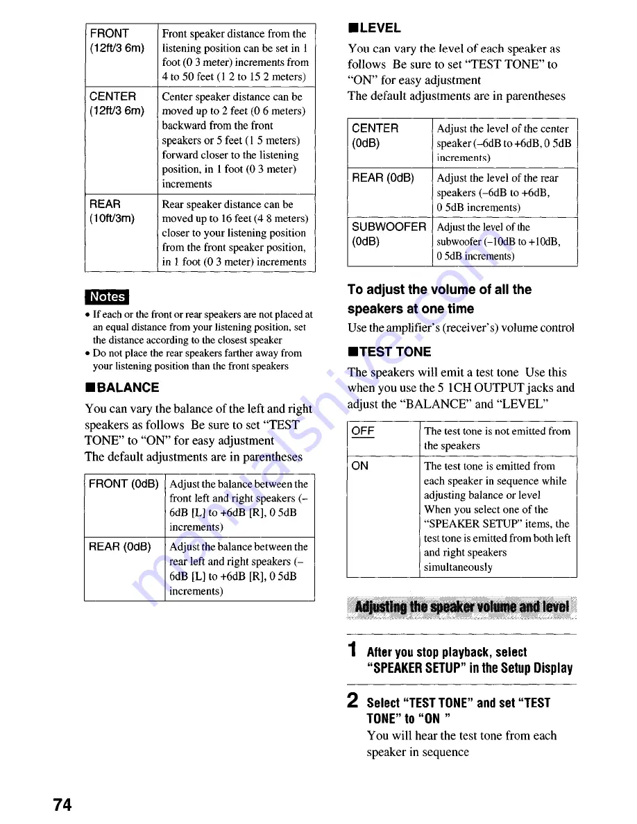 Sony DVP-NS4OOD Operating Instructions Manual Download Page 74