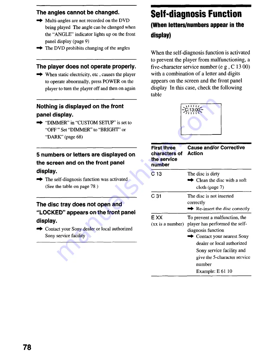 Sony DVP-NS4OOD Operating Instructions Manual Download Page 78