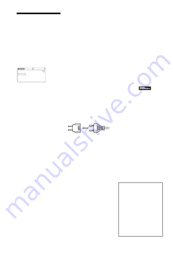 Sony DVP-NS510P Operating Instructions Manual Download Page 4