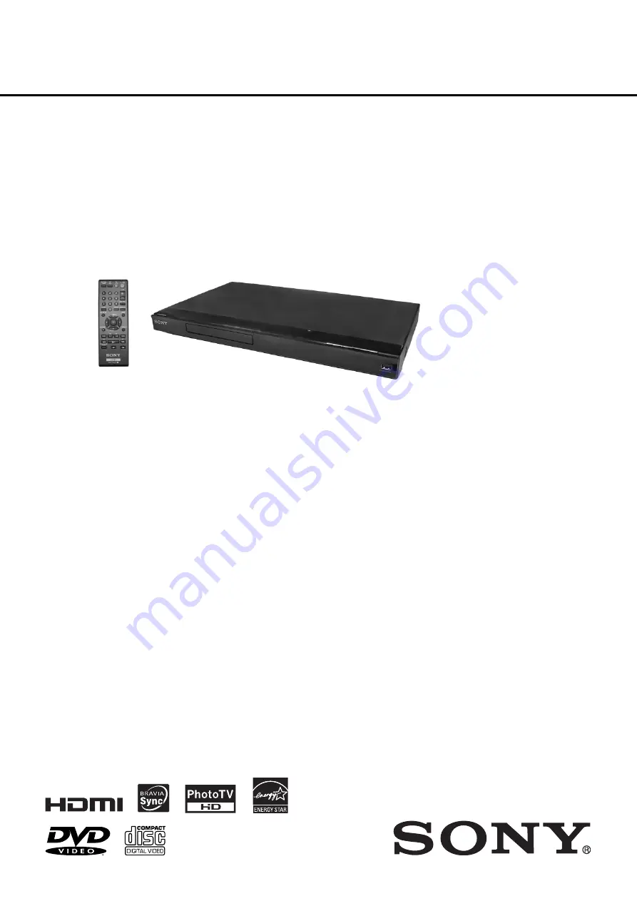 Sony DVP-NS611HP - 1080p Upconverting DVD Player Скачать руководство пользователя страница 1