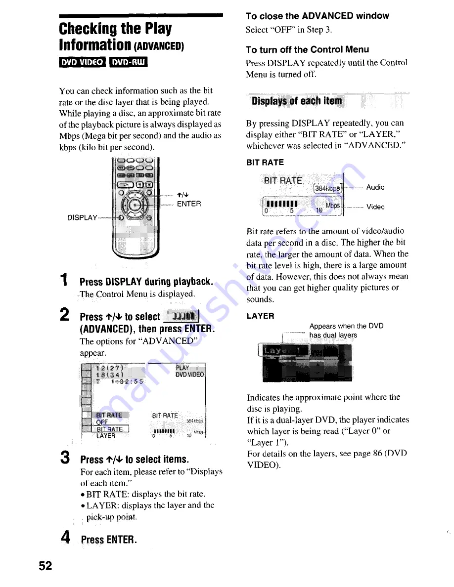 Sony DVP-NSSOOV Operating Instructions Manual Download Page 52