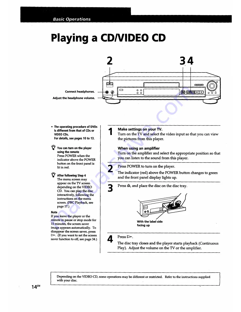 Sony DVP-S5000 Скачать руководство пользователя страница 14