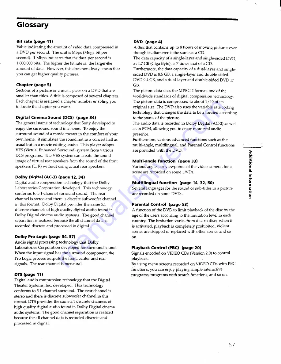 Sony DVP-S550D - Cd/dvd Player Operating Instructions Manual Download Page 67