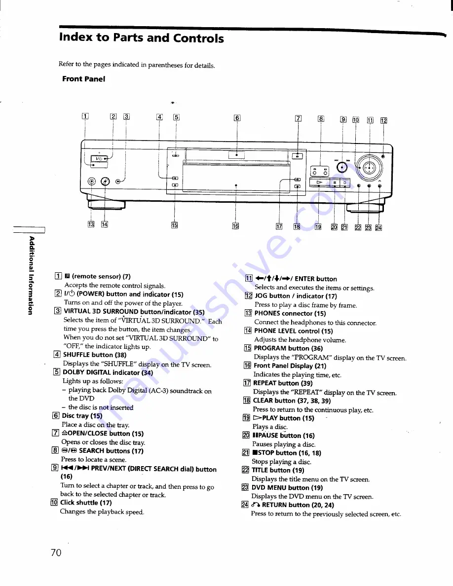 Sony DVP-S550D - Cd/dvd Player Operating Instructions Manual Download Page 70