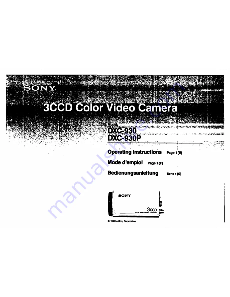 Sony DXC-930 Operating Instructions Manual Download Page 1