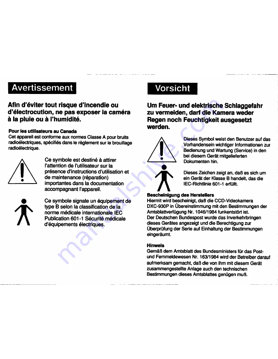 Sony DXC-930 Operating Instructions Manual Download Page 3