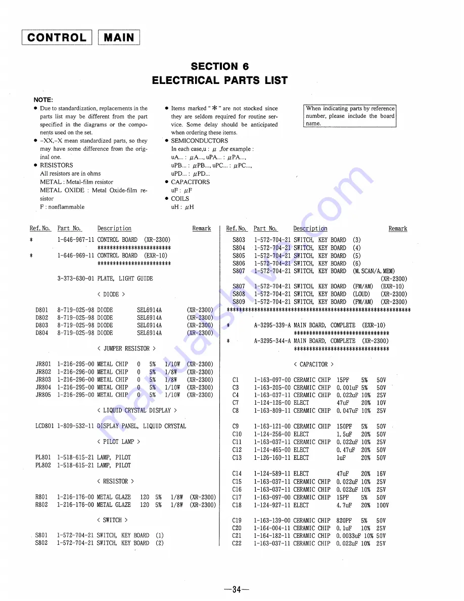 Sony EXR-10 Service Manual Download Page 20