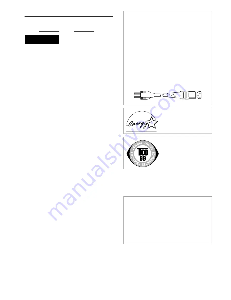 Sony FD Trinitron GDM-FW900 Operating Instructions Manual Download Page 2