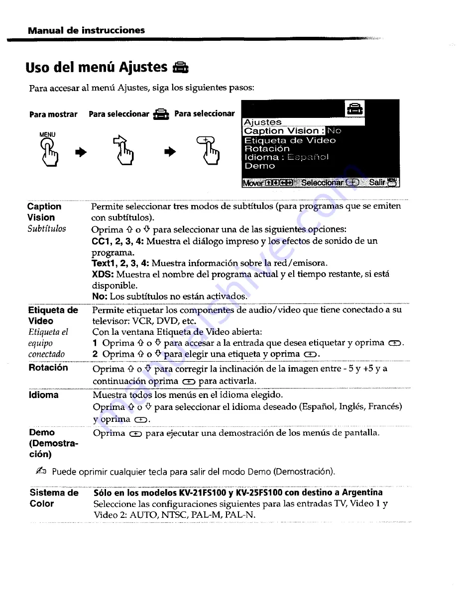 Sony FD Trinitron WEGA KV-13FS110 Operating Instructions Manual Download Page 76