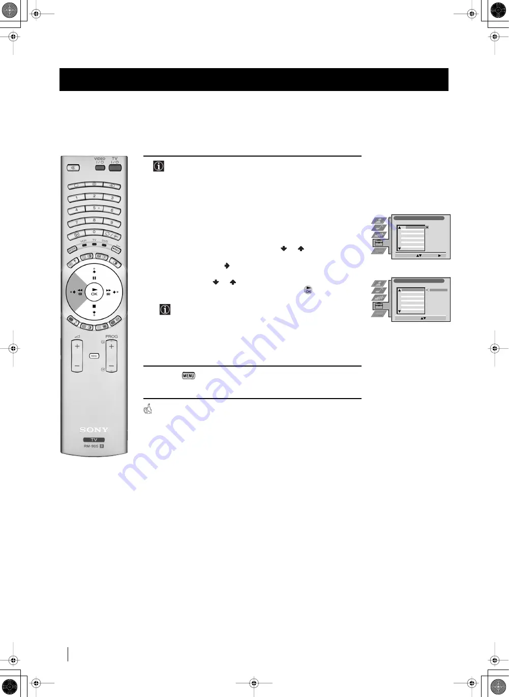 Sony Grand Wega KF-42SX200K Instruction Manual Download Page 9