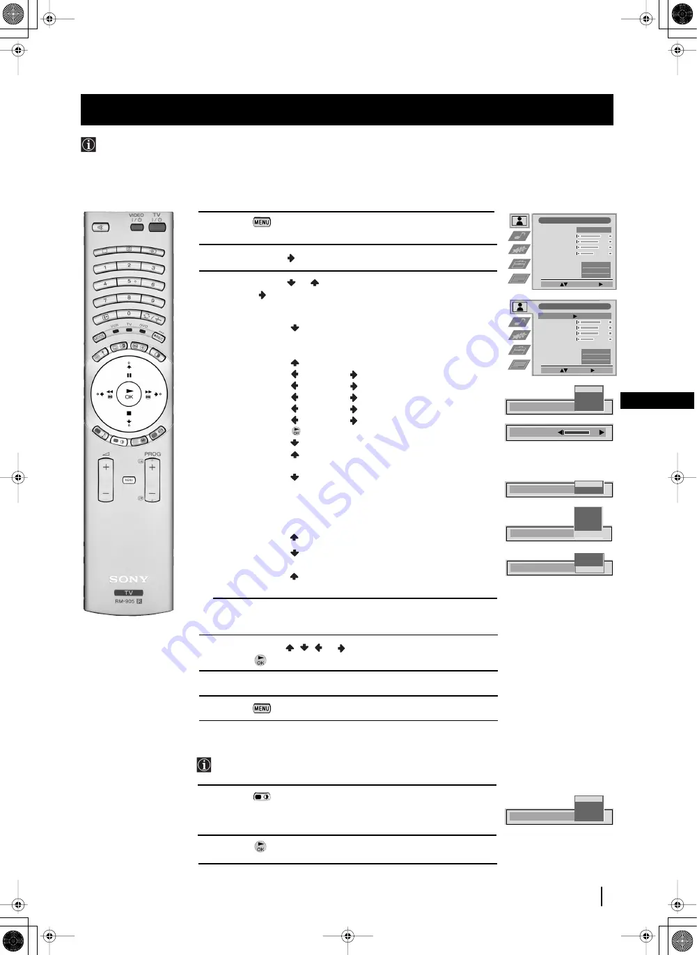 Sony Grand Wega KF-42SX200K Instruction Manual Download Page 12