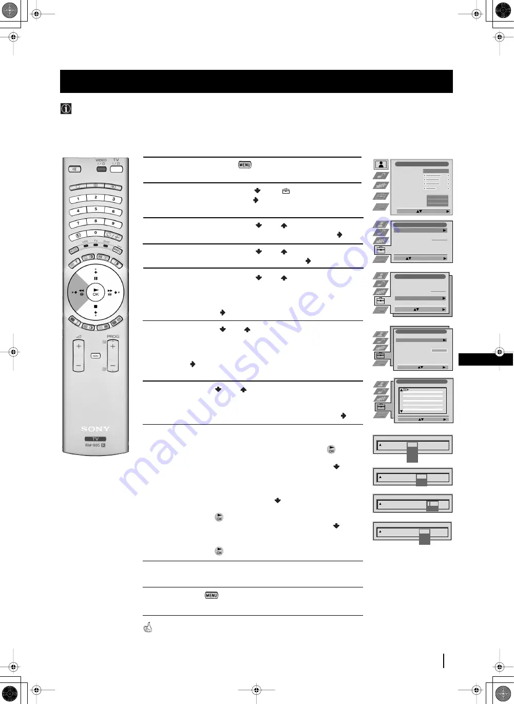 Sony Grand Wega KF-42SX200K Instruction Manual Download Page 121