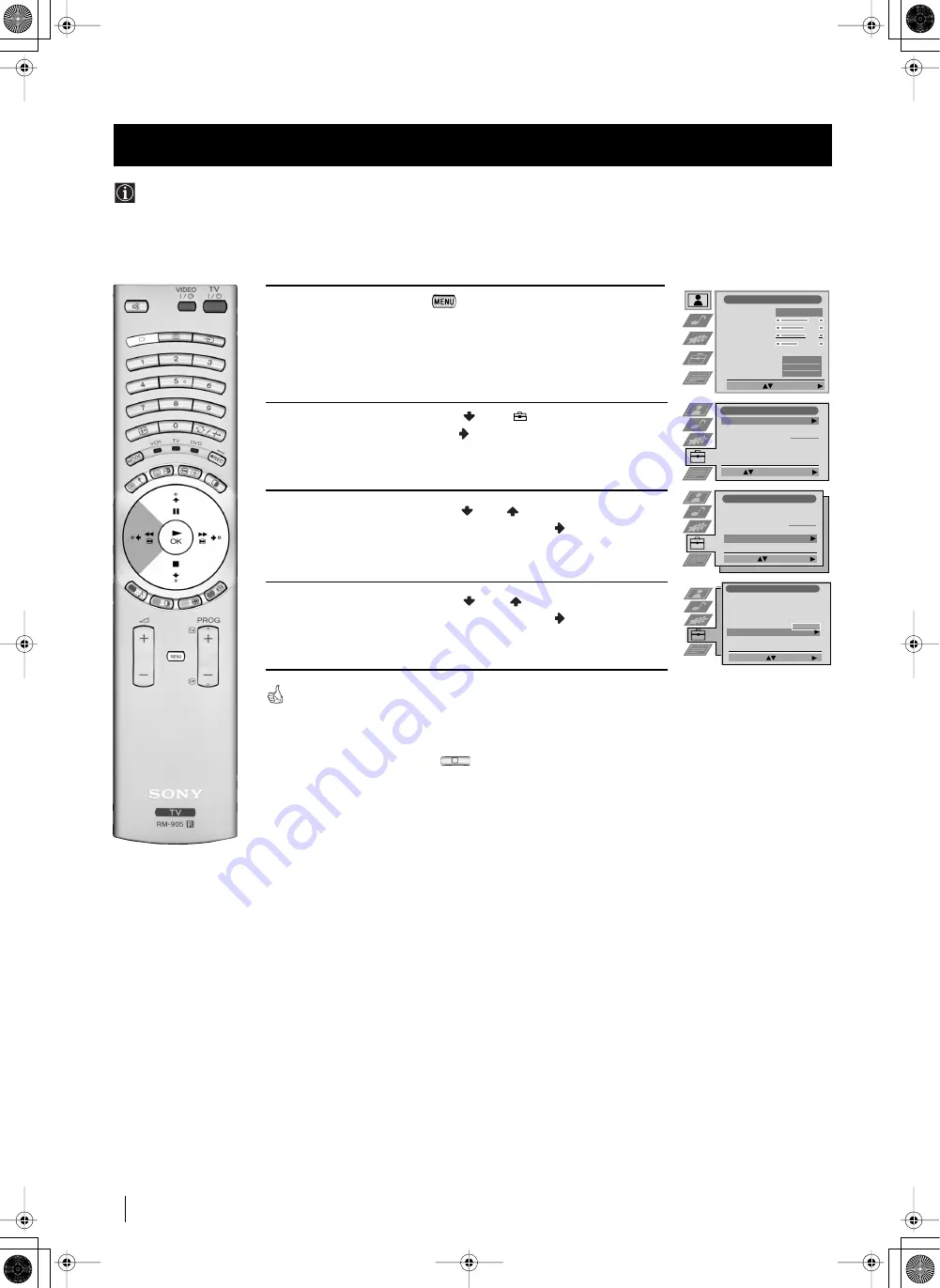 Sony Grand Wega KF-42SX200K Instruction Manual Download Page 126