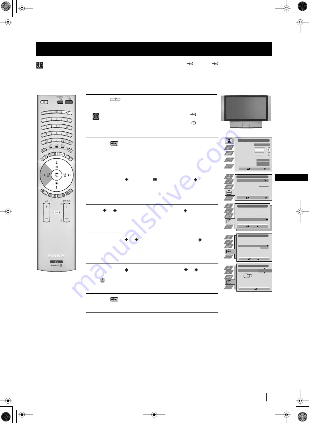 Sony Grand Wega KF-42SX200U Instruction Manual Download Page 23